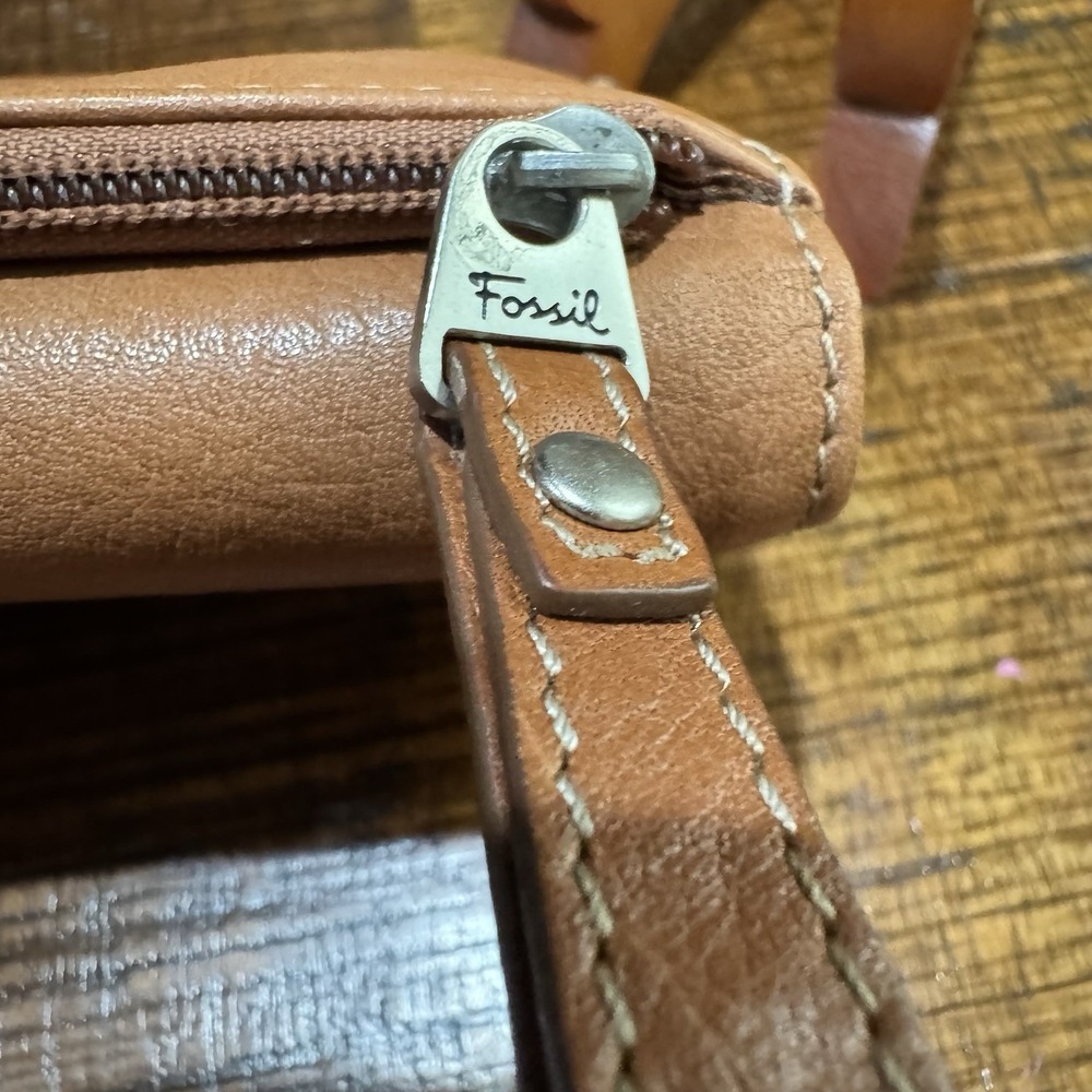 Fossil Hanover Leather Wallet Trifold Brown Cards Coins Money Snap Zipper‎ - Picture 3 of 16